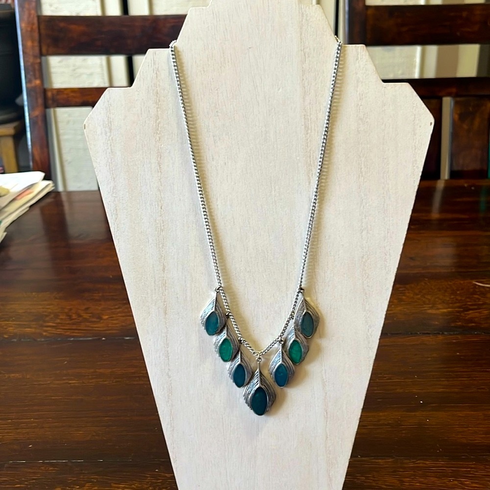 Lucky Brand Peacock Feather Necklace